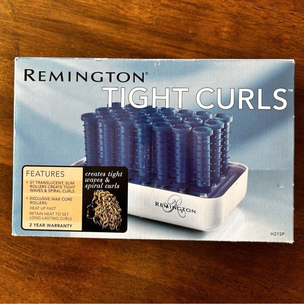 Remington Tight Curls H21SP Hot Rollers 21 Wax Core 1/2” Pageant w Box Clips